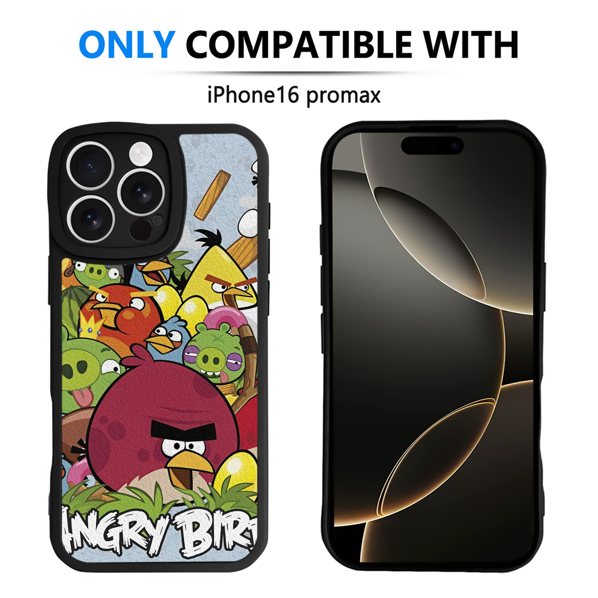 （画像用） Angry Birds アングリーバード 【iPhone 16シリーズ対応】シリコンスマホケース（レザー調） 材質：シリコン